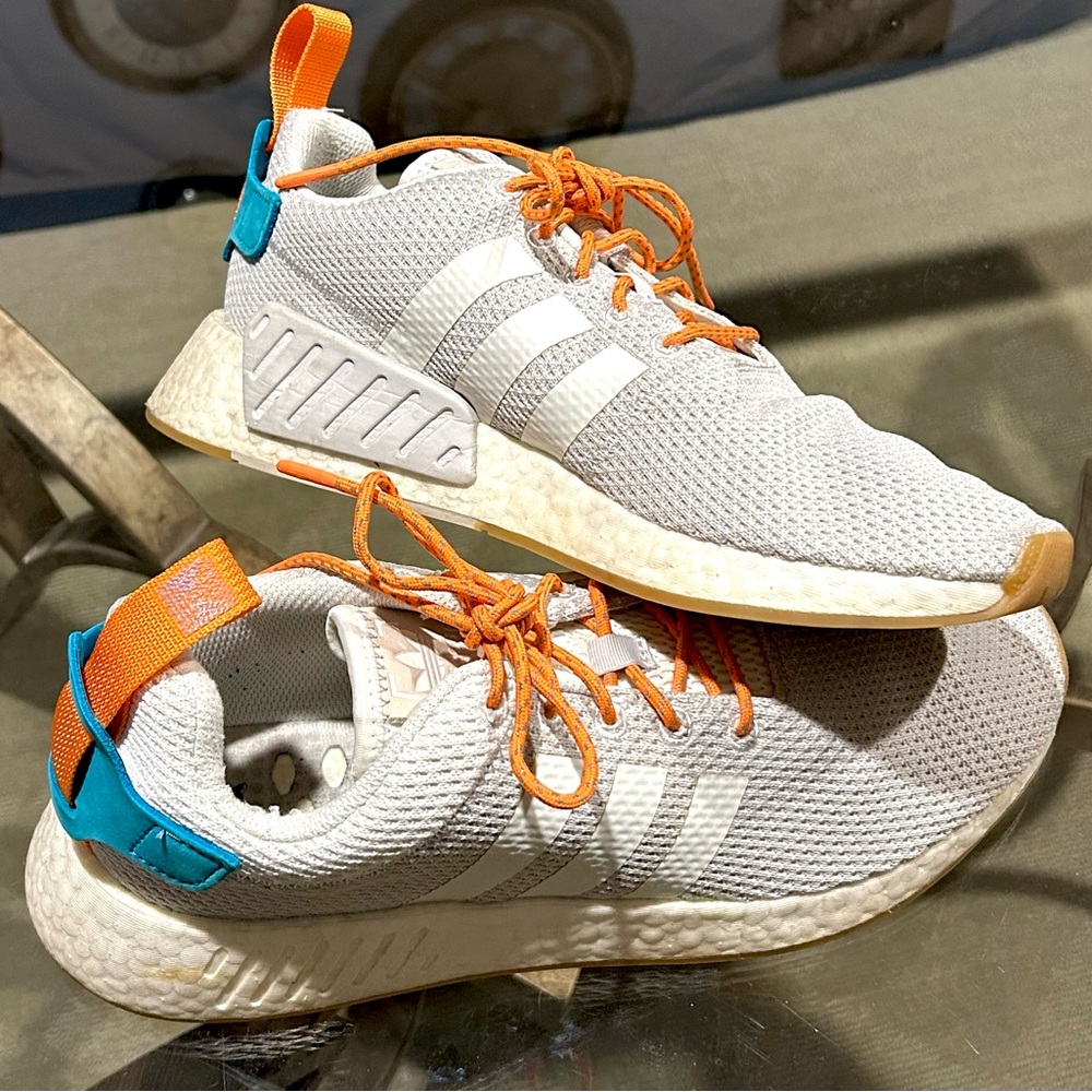Adidas NMD R2 Sneakers - Men's Size 11 Shoes - Summer White Boost Dolphins